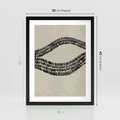 Plakat w ramie 30x40 - Kontury Ewolucji Materii - boho plakat, czarne kropki kreski - rama czarna