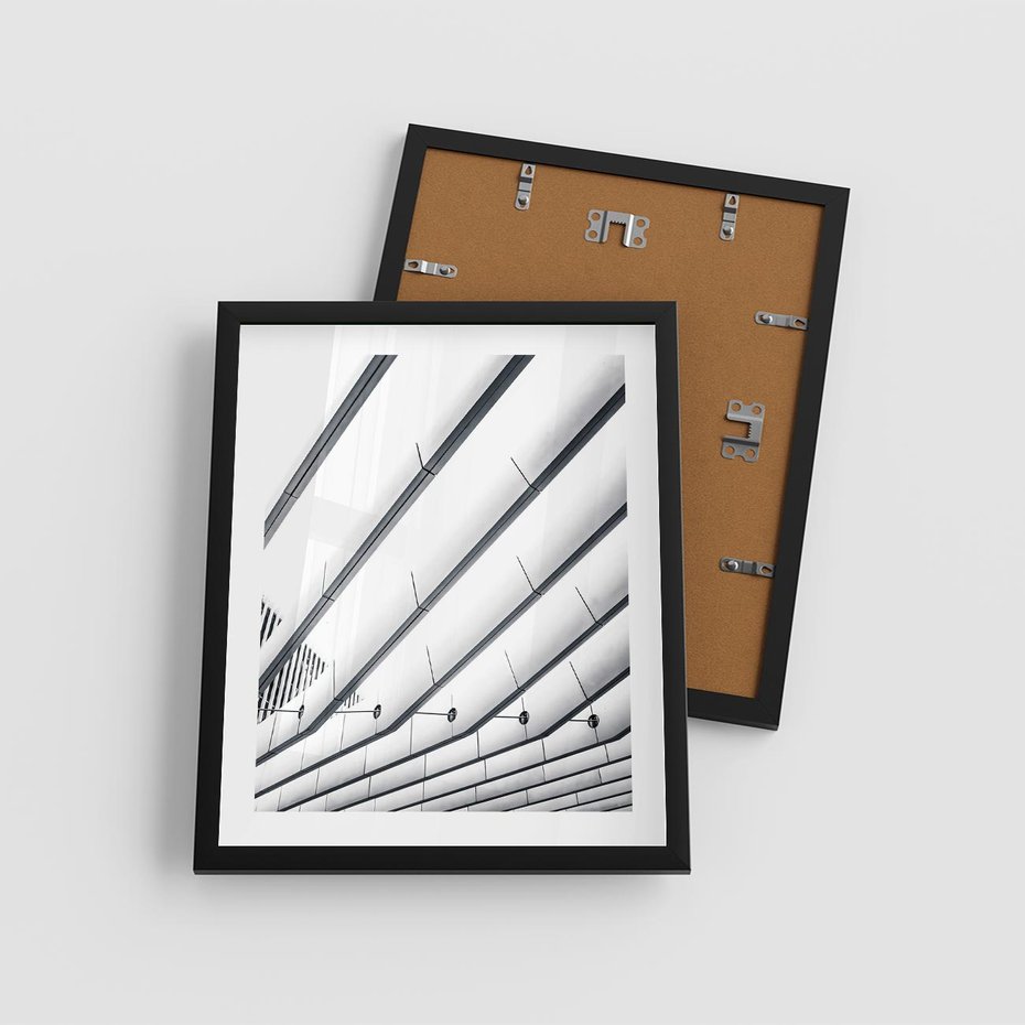 Plakat w ramie 40x50 - Czarno-Biała Fotografia Architektury - nowoczesna architektura, bialo czarny - rama czarna