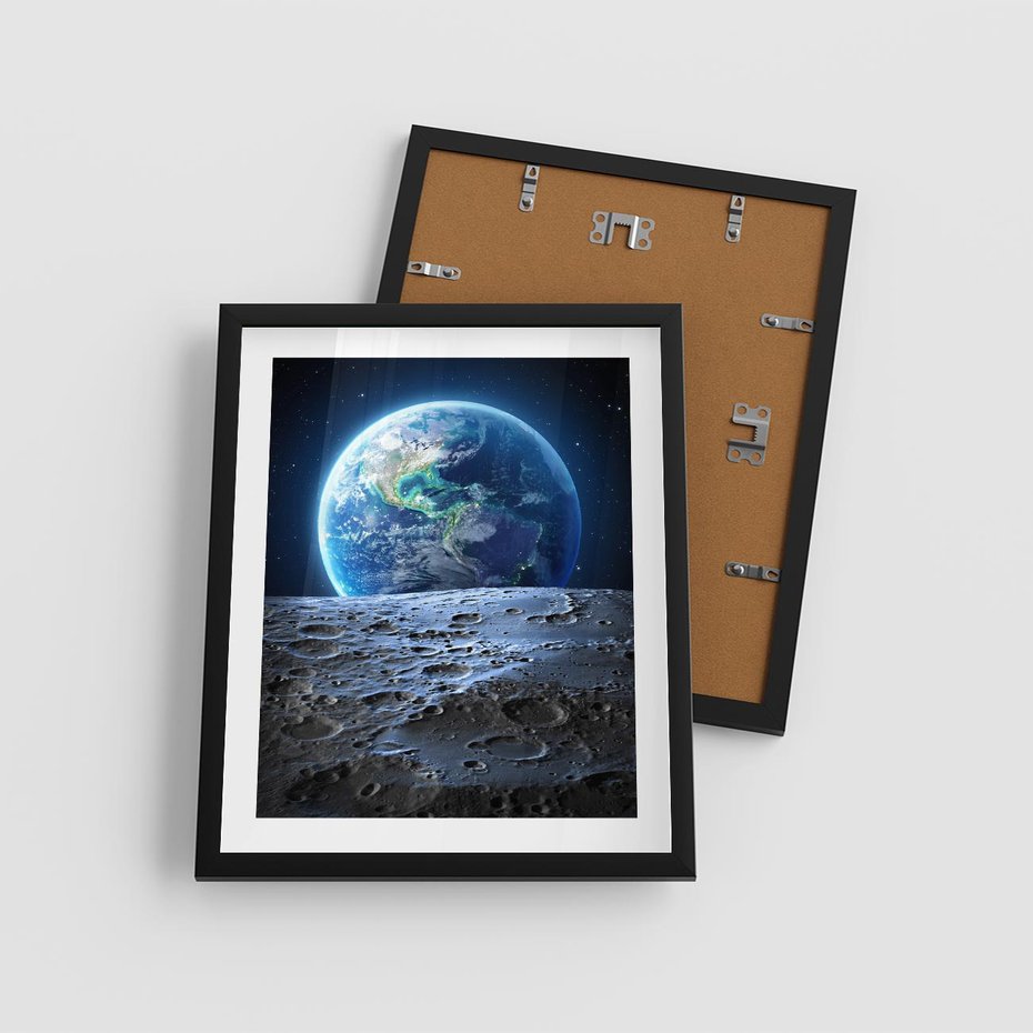 Plakat w ramie 40x50 - Mistrzowskie spojrzenie na Ziemię - ziemia, kosmos - rama czarna