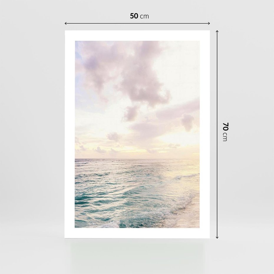 Plakat bez ramy 50x70 - Pastelowa Plaża - plaża, pastelowe kolory