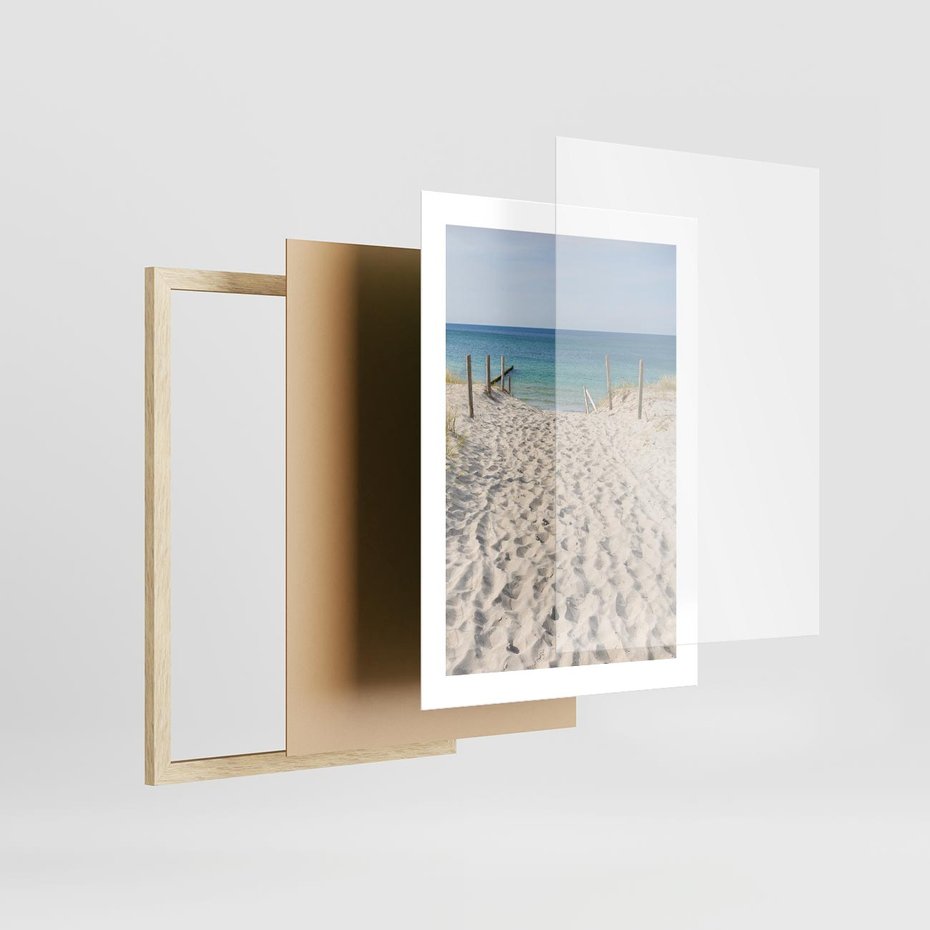 Plakat w ramie 30x40 - Harmonia plażowego morza - plaża, morze - rama drewno