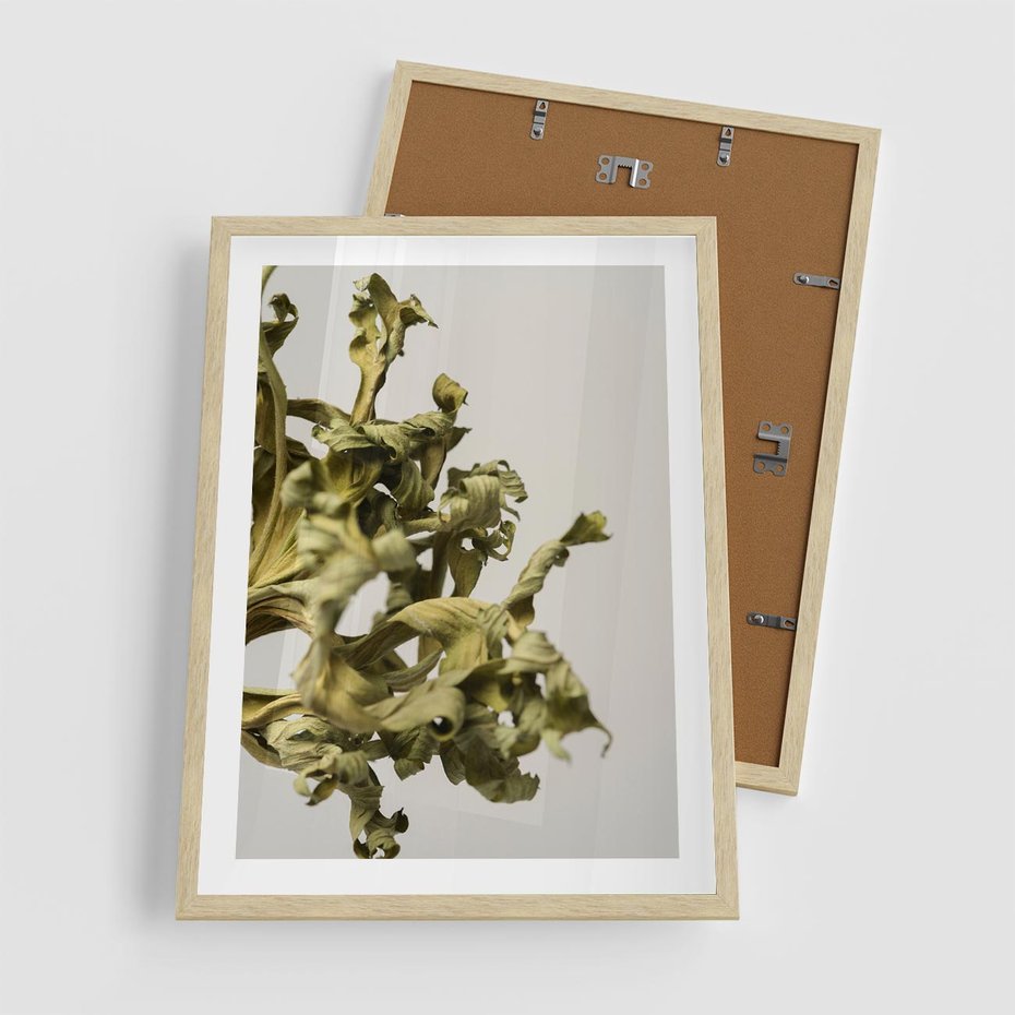 Plakat w ramie 50x70 - Odejście pory deszczowej - suche, trawy - rama drewno