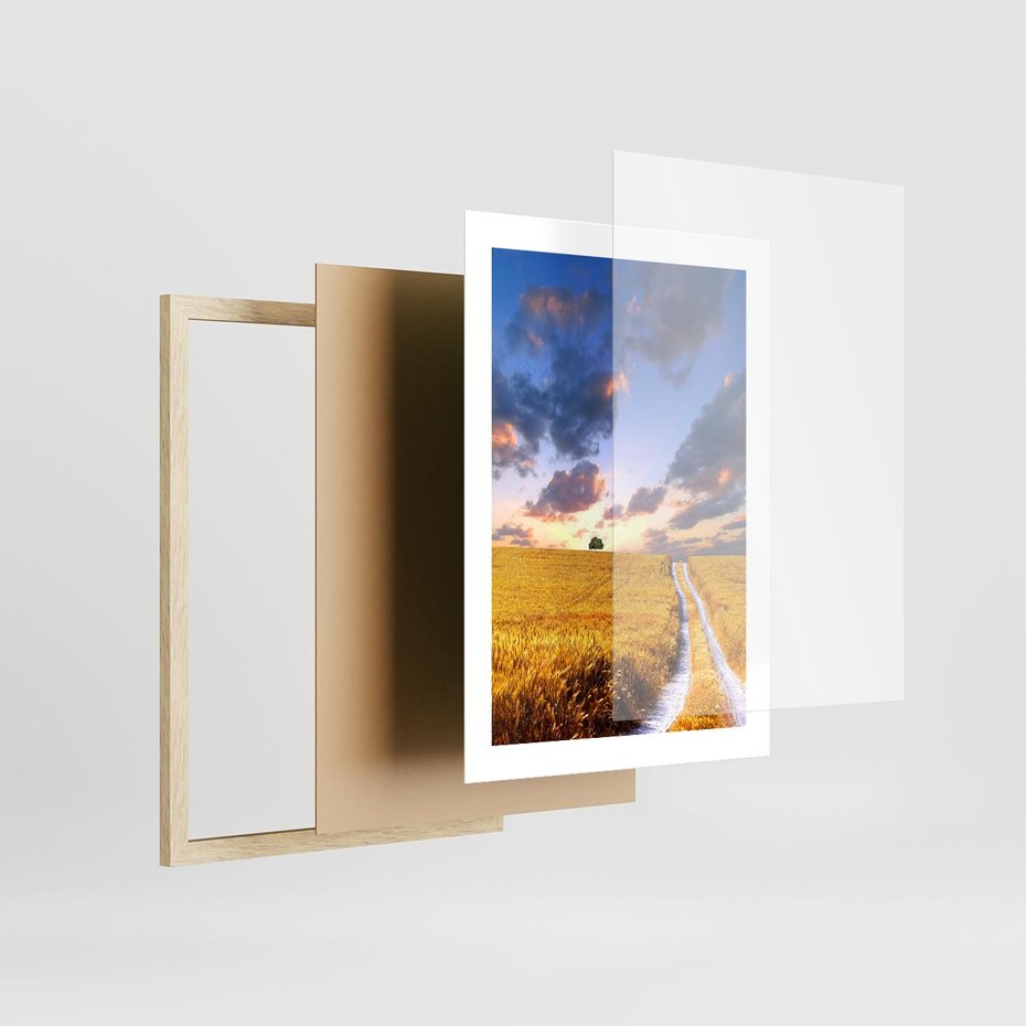 Plakat w ramie 30x40 - Magiczna droga w lesie - droga, ścieżka - rama drewno