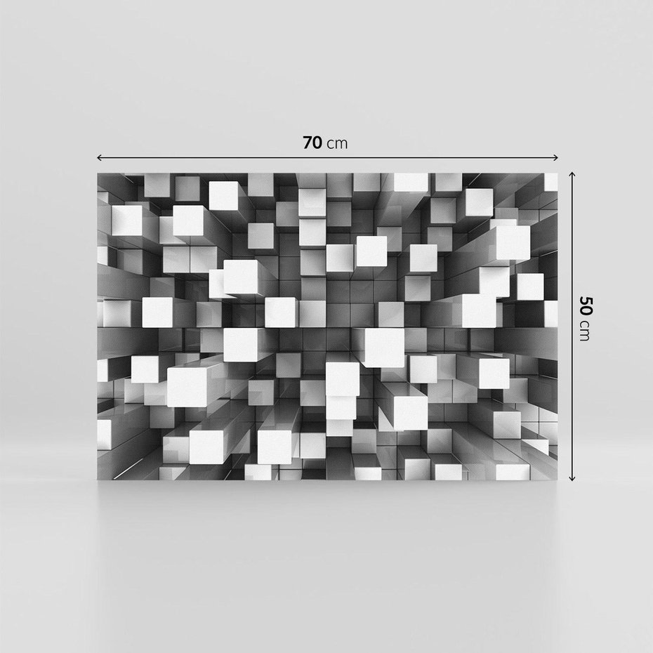 Obraz na płótnie 70x50 - Abstrakcyjne światy: 3D w kwadratach - 3D, abstrakcja