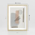 Plakat w ramie 30x40 - Nowoczesna Abstrakcja: Delikatne Beże - abstrakcja, nowoczesna sztuka - rama drewno