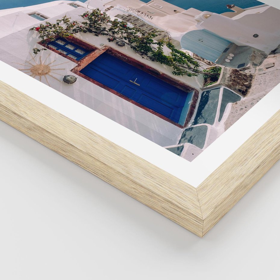 Plakat w ramie 40x50 - Urok Greckiej Wyspy - Santorini, Grecja - rama drewno