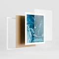 Plakat w ramie 40x50 - Wyrazista abstrakcja w akwareli - abstrakcja, akwarela - rama biała
