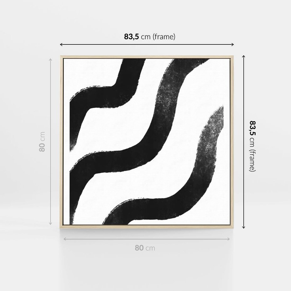 Obraz w ramie 80x80 - Wibracje Plam - abstrakcja, minimalizm - rama drewno