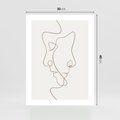 Plakat bez ramy 30x40 - Jedna Linia, Dwie Twarze - minimalistyczny plakat, dwie twarze