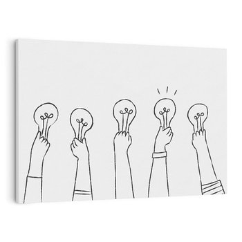 Obraz na płótnie 100x70 - Idea w Rękach - szkic, grafika