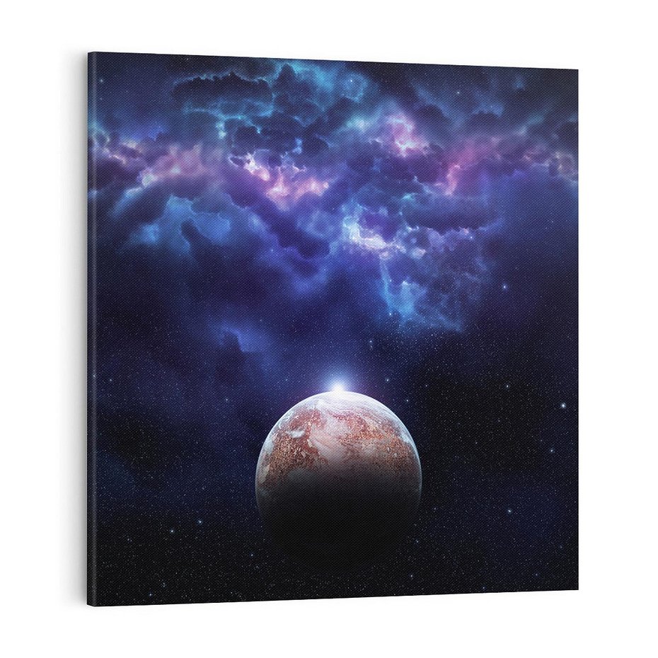 Obraz na płótnie 40x40 - Kosmos - Ziemia i Księżyc - kosmos, ziemia