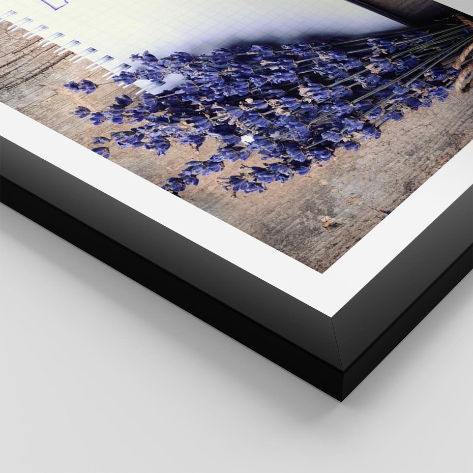 Plakat w ramie 40x50 - Lawendowa Magia - lawenda, fiolet - rama czarna