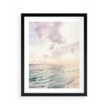 Plakat w ramie 40x50 - Pastelowa Plaża - plaża, pastelowe kolory - rama czarna