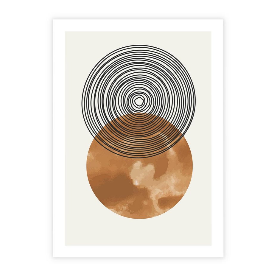 Plakat bez ramy 50x70 - Taniec Okręgów - boho obraz, geometria