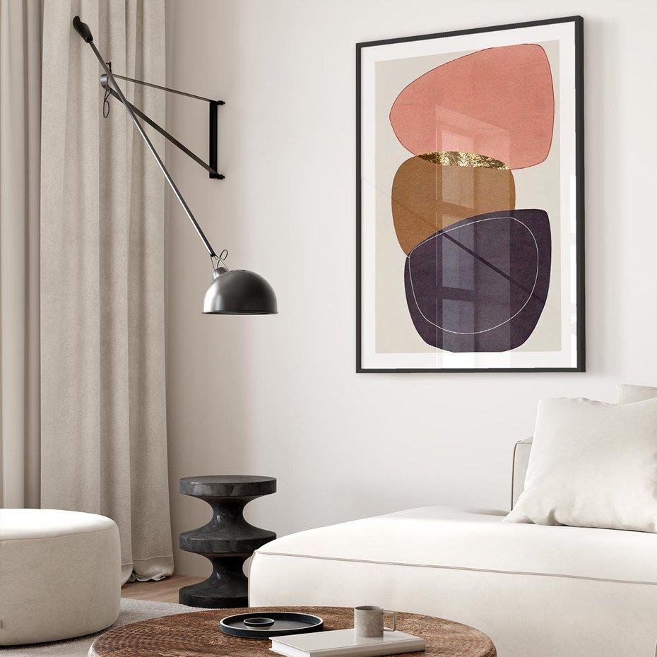 Plakat bez ramy 21x30 - Rozkwitające Przenikające Formy - abstrakcyjny obraz, geometryczne formy