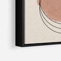 Obraz w ramie 70x100 - Migotliwe Kontury - akwarelowa plama, geometryczne szkicowane kształty - rama czarna