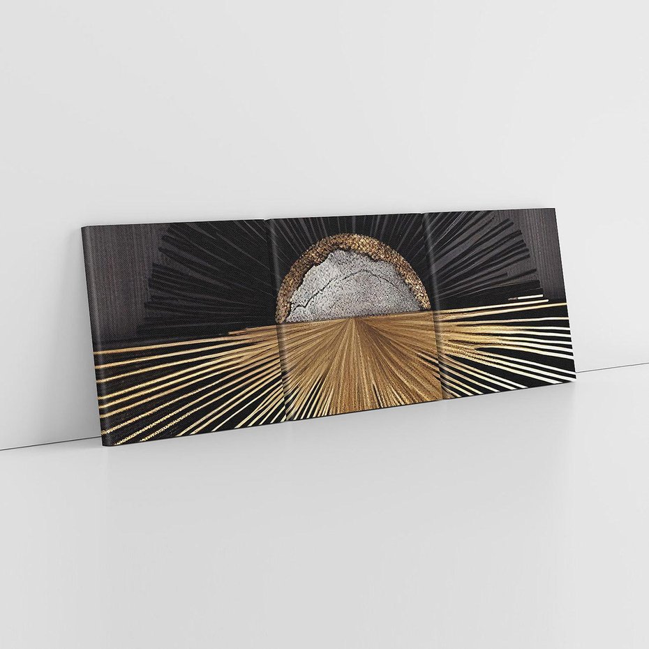 Obraz na płótnie 90x30 - Metaliczne Boho Abstrakcje - boho, słońce