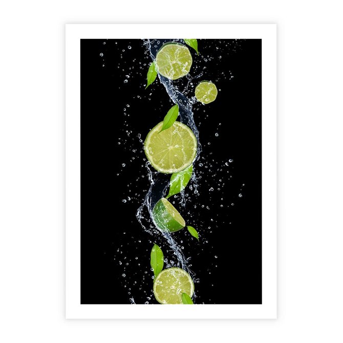 Plakat bez ramy 21x30 - Świeżość Cytrusów - limonki, cytryny