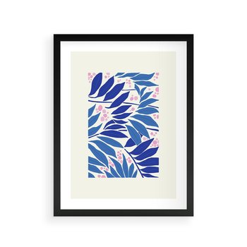 Plakat w ramie 40x50 - Kolorowy Wir - liściasta kompozycja, nowoczesny plakat - rama czarna