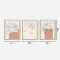 Zestaw obrazy w ramie 40x50 galeria - Minimalistyczne, nowoczesne, boho - rama drewno