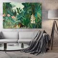 Obraz na płótnie 120x80 - "The Equatorial Jungle " (1909) Henri Rousseau - Reprodukcja - reprodukcja, obraz na płótnie