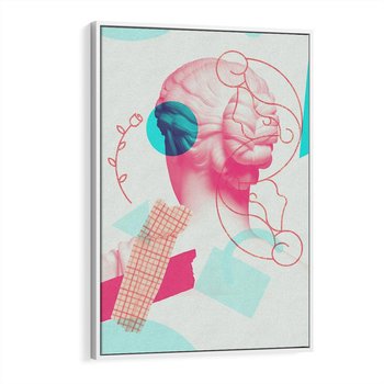 Obraz w ramie 80x120 - Sztuka w Różach - nowoczesna sztuka, kolaż ze zdjęć - rama biała