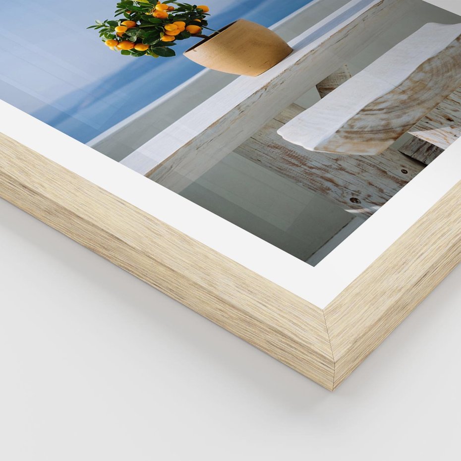 Plakat w ramie 50x70 - Uroki Santorini - Santorini, Grecja - rama drewno