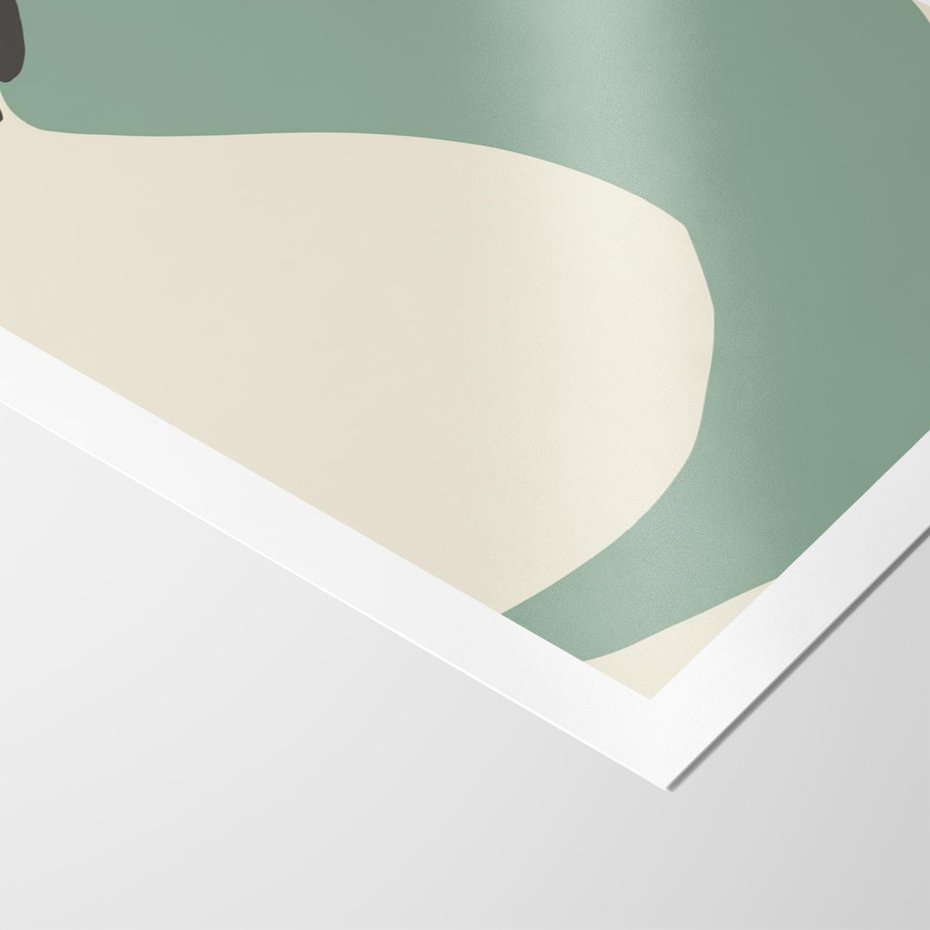 Plakat bez ramy 21x30 - Granice Akwareli - abstrakcyjny minimalistyczny obraz, zielona papryczka