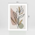 Plakat bez ramy 21x30 - Impulsy Subtelnej Harmonii - abstrakcyjny obraz boho, liście
