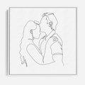 Obraz w ramie 50x50 - Wewnętrzne Emocje - para zakochanych, kobieta i mężczyzna - rama biała