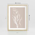 Plakat w ramie 30x40 - Impresje Pastelowych Nastrojów - minimalistyczny delikatny obraz, beżowe odcienie - rama drewno