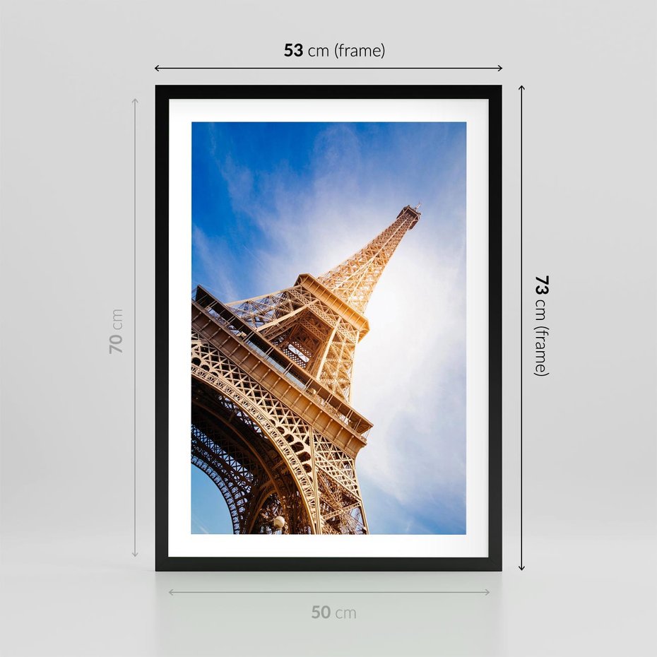 Plakat w ramie 50x70 - Eiffla - ikona Paryża - Eiffla, Paryż - rama czarna