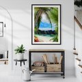Plakat bez ramy 30x40 - Palmy tańczące na tropikalnej plaży - palmy, plaża