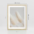 Plakat w ramie 30x40 - Czysty Minimalizm - białe trawy, minimalizm - rama drewno