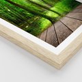 Plakat w ramie 40x50 - Spacer po urokliwej dróżce w lesie - las, dróżka - rama drewno