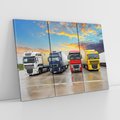 Obraz na płótnie 120x80 - Tiry i samochody w ruchu - ciężarówki, tiry
