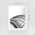 Plakat w ramie 30x40 - Dynamiczne Kształty - architektura, obłe kształty - rama biała