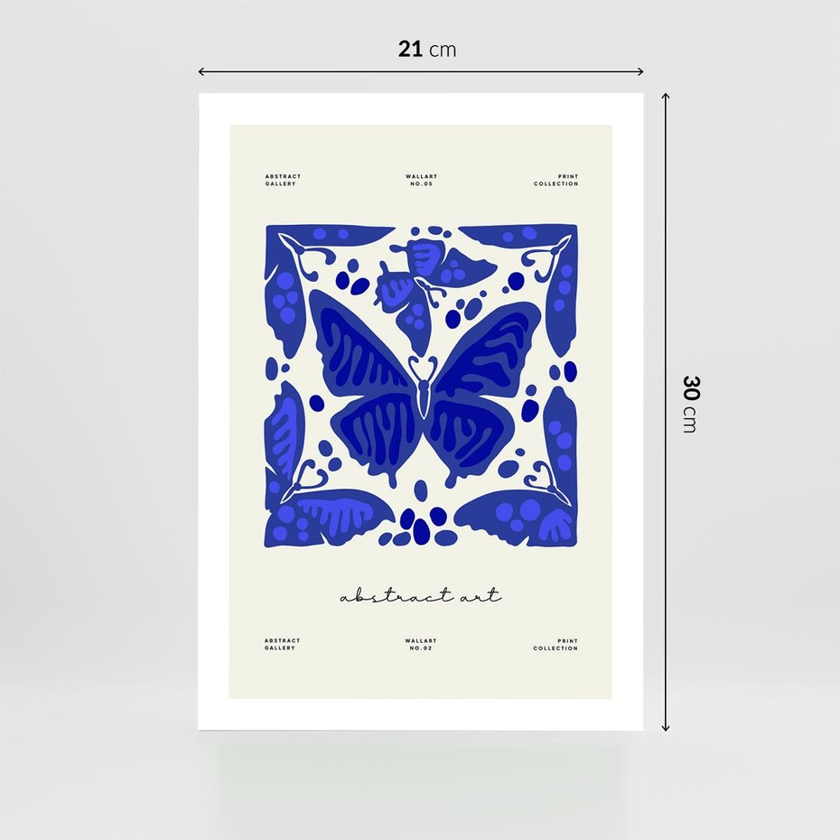 Plakat bez ramy 21x30 - Wibracje Wnętrza - nowoczesny plakat, odcienie błękitu