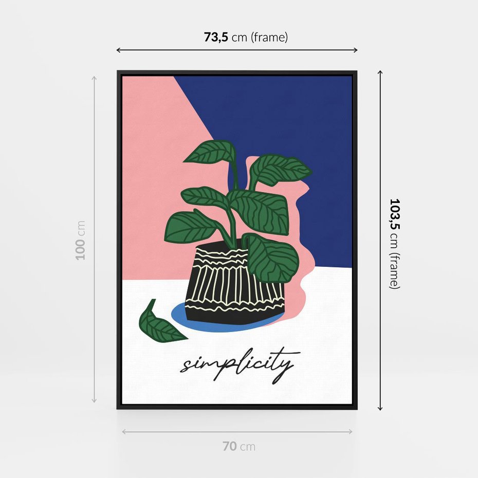 Obraz w ramie 70x100 - Tajemnicze Wibracje - tygrys, kwiaty - rama czarna