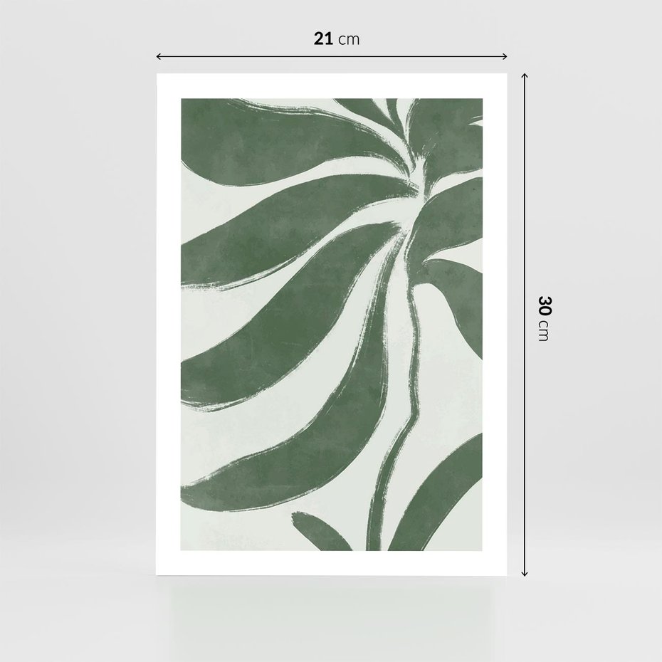 Plakat bez ramy 21x30 - Zieleń Wewnętrznego Spokoju - zielony plakat, roślinne inspiracje