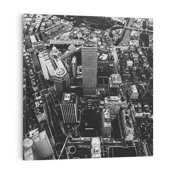 Obraz na płótnie 60x60 - Kontrastujące miasto - miasto, biało