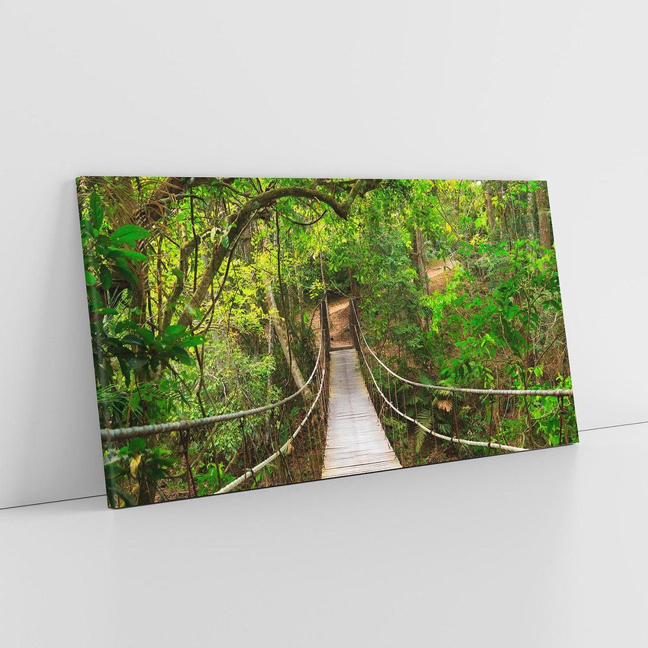 Obraz na płótnie 140x70 - Tajemniczy most w tajskim lesie - Tajlandia, most