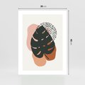 Plakat bez ramy 30x40 - Minimalizm w Liściach Monstery: Plamy i Kropki - minimalizm, monstera plamy