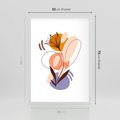 Plakat w ramie 50x70 - Kwiatowa Impresja - abstrakcyjna sztuka, plamy - rama biała