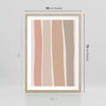 Plakat w ramie 50x70 - Tęczowa Zgaszona Aura - abstakcyjne tęczowe pasy, delikatne odcienie beżu - rama drewno