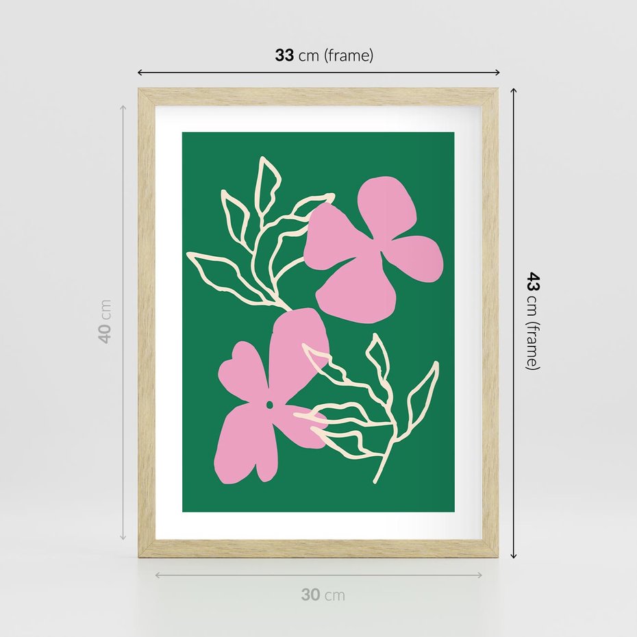 Plakat w ramie 30x40 - Wewnętrzne Fale - abstrakcyjny plakat, boho styl - rama drewno