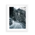 Plakat w ramie 40x50 - Zimowa Przygoda - zima w górach, droga - rama biała