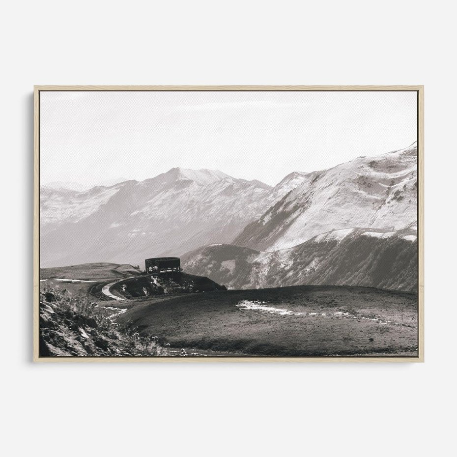 Obraz w ramie 70x50 - Wzgórza w Bieli - górski krajobraz, punkt widokowy - rama drewno