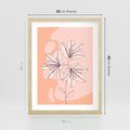 Plakat w ramie 30x40 - Kwiatowa Harmonia - minimalistyczny plakat, pudrowe kwiaty - rama drewno