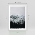 Plakat w ramie 50x70 - Zimowe Uroki Gór - góry ośnieżone, krajobraz górski - rama biała